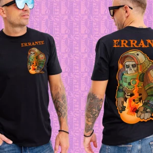 La camiseta Errante es un diseño original y exclusivo de Jaime Vall que muestra al náufrago maligno de mal augurio